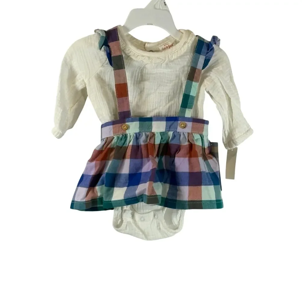 Cat & Jack Baby Two Piece Set, Onesie & Suspender Skirt, Size 3-6 mo, NWT